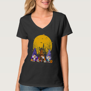 Drie Gnomen Gelukkig Halloween Herfst Candy Corn P T-shirt