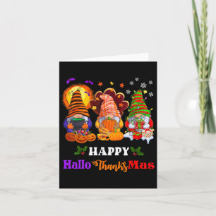 Drie Gnomen Halloween Merry KerstHappy Hallo Kaart