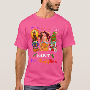 Drie Gnomen Halloween Merry KerstHappy Hallo T-shirt