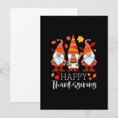 Drie Gnomen Happy Thanksgiving Gnomen Herfst Gnome Kaart (Voorkant / Achterkant)