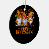 Drie Gnomen Happy Thanksgiving Herfst Pumpki Keramisch Ornament (Rechts)
