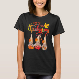 Drie Gnomen Happy Thanksgiving Herfst Pumpki T-shirt