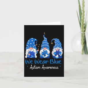 Drie Gnomen Holding Blue Puzzle Autism Awareness Kaart