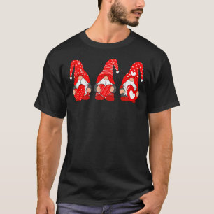 Drie Gnomen Holding Heart Valentijnsdag voor Wom T-shirt