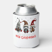 Drie gnomen in de Rode Kerstmis... met mijn... Blikjeskoeler (Blikje Voorkant)
