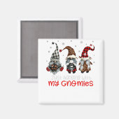 Drie gnomen in de Rode Kerstmis... met mijn Magneet (Voorkant / Achterkant)