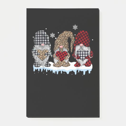 Drie gnomen in Leopard Buffalo geplakt kerstmis Post-it® Notes (Voorkant)