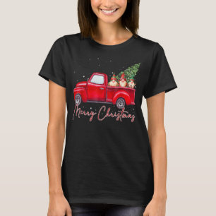 Drie gnomen in Red Truck met vrolijke kersttang T-shirt