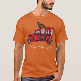 Drie gnomen in Red Truck met vrolijke kersttang T-shirt