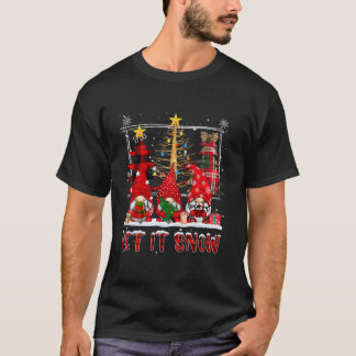 Drie gnomen laten het kerstknomes kerstbal sintere t-shirt