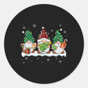 Drie Gnomen Mannen Vrouwen Buffalo Pset Red Kerstm Ronde Sticker