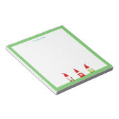 Drie Gnomen met Groen Lijst Eenvoudig Notitieblok (Schuin)