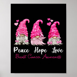 Drie Gnomen Peace Hope-liefhebbers borstkanker Awa Poster
