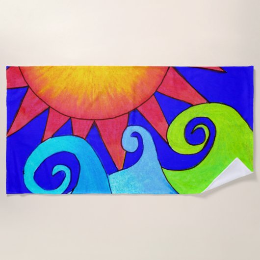 Drie golven strandlaken (Voorkant)