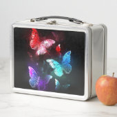 Drie golvende Butterflies op nachtachtergrond (In situ)