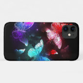 Drie golvende Butterflies op nachtachtergrond Case-Mate iPhone Case (Achterkant (horizontaal))