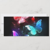 Drie golvende Butterflies op nachtachtergrond Feestdagenkaart (Voorkant)