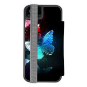 Drie golvende Butterflies op nachtachtergrond Incipio iPhone Portemonnee Hoesje (Agenda Achterkant)
