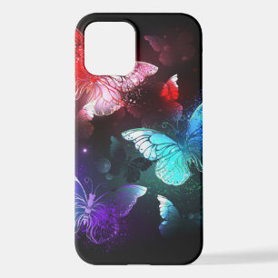 Drie golvende Butterflies op nachtachtergrond iPhone 12 Hoesje