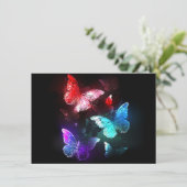 Drie golvende Butterflies op nachtachtergrond Kaart (Staand voorkant)