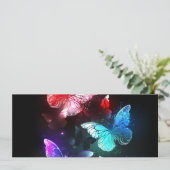 Drie golvende Butterflies op nachtachtergrond Kaart (Staand voorkant)