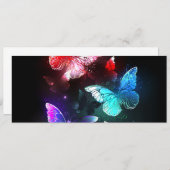 Drie golvende Butterflies op nachtachtergrond Kaart (Voorkant / Achterkant)