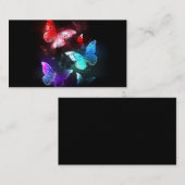 Drie golvende Butterflies op nachtachtergrond Plaatskaartje (Voorkant / Achterkant)