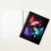 Drie golvende Butterflies op nachtachtergrond Planner (Display)