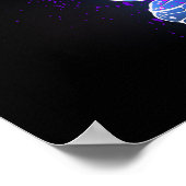 Drie golvende Butterflies op nachtachtergrond Poster (Hoek)