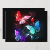 Drie golvende Butterflies op nachtachtergrond Programma (Voorkant / Achterkant)