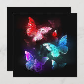 Drie golvende Butterflies op nachtachtergrond Programma (Voorkant / Achterkant)