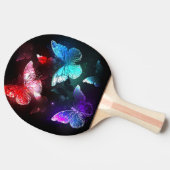 Drie golvende Butterflies op nachtachtergrond Tafeltennisbatje (Zijkant)