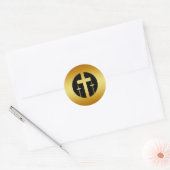 DRIE GOUDEN KRUISEN RONDE STICKER (Envelop)