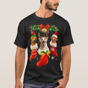 Drie gouden rievers in Sock-kerstpajama X T-shirt