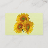 Drie gouden zonnebloemen visitekaartje (Achterkant)