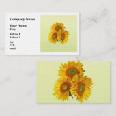 Drie gouden zonnebloemen visitekaartje (Voorkant / Achterkant)