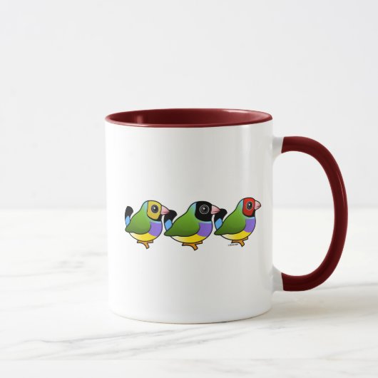 Drie Gouldian Finches Mok (Rechts)