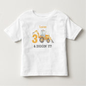 Drie & Graaft Ervan Constructie 3e Verjaardagsnaam Kinder Shirts (Voorkant)