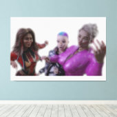 Drie Grappige Dames Canvas Afdruk (Insitu (Houten vloer))