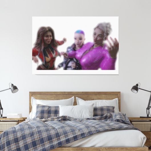 Drie Grappige Dames Canvas Afdruk (Insitu (Slaapkamer))