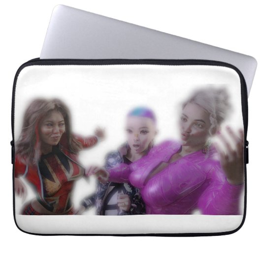Drie Grappige Dames Laptop Sleeve (Voorkant)