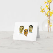 Drie grappige jongens en twee lachen. kaart (Gele Bloem)