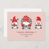 Drie grappige kabouters | Kerstvakantie Feestdagenkaart (Voorkant / Achterkant)