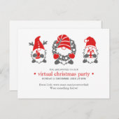 Drie grappige kabouters | Virtueel kerstfeest Feestdagenkaart (Voorkant / Achterkant)