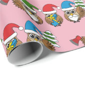 Drie grappige kerstkoepels cadeaupapier (Rol Hoek)