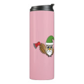Drie grappige kerstkoepels thermosbeker (Gedraaid links)
