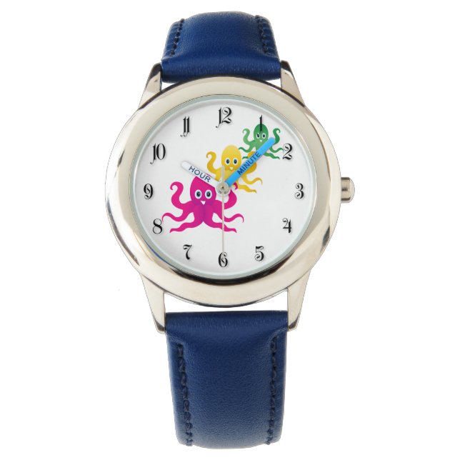 Drie grappige octopieën horloge (Voorkant)