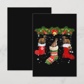 Drie Greyhound Dog in Sock-kerstkerstkerstkerstker Bedankkaart (Voorkant / Achterkant)