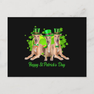 Drie Greyhound Dogs Happy Stpatricks Day Gift Feestdagenkaart