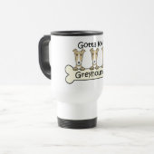 Drie Greyhounds Reisbeker (Voorkant links)